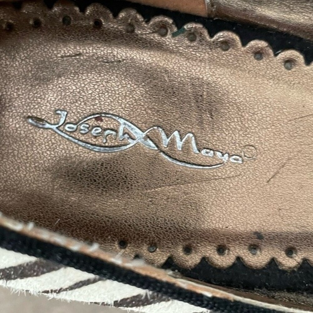 Joseph Mayo Boho Zebra Print Open Toe 3” Heels Wo… - image 6